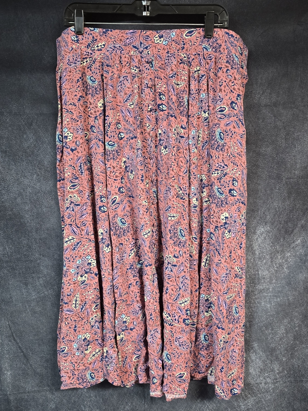 torrid Coral Pink Floral Maxi Skirt with Blue & Cream Accents